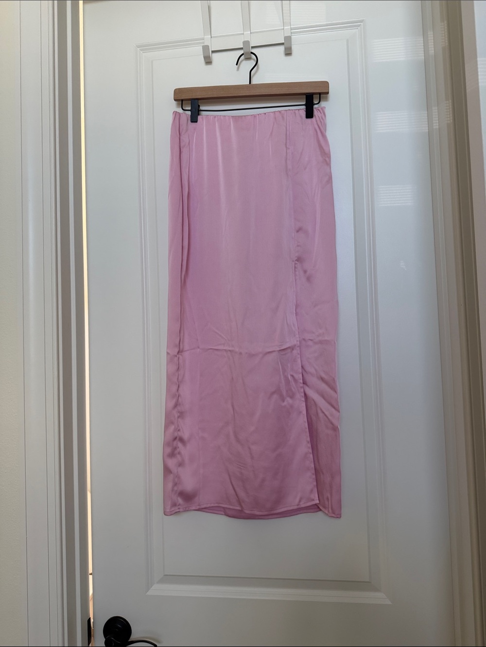 a new day Soft Pink Satin Maxi Skirt
